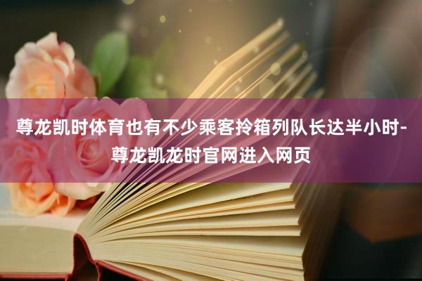 尊龙凯时体育也有不少乘客拎箱列队长达半小时-尊龙凯龙时官网进入网页