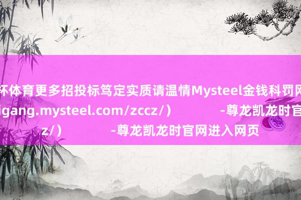 欧洲杯体育更多招投标笃定实质请温情Mysteel金钱科罚网页(https://feigang.mysteel.com/zccz/) -尊龙凯龙时官网进入网页